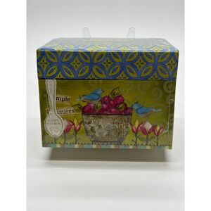 CR Gibson Lisa Kaus Joyful Abundance Recipe File Box Birds Fruit New Sealed